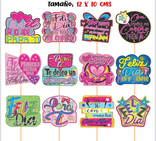 [111076] Pin piropos cariñitos x12 feliz dia