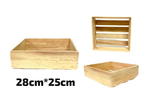 [ART-3113] Canasta madera #3 lisa perfilada