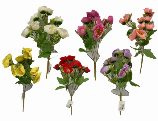[PTF-474] Flor ramo 5 tallos 10 rosas surtida 