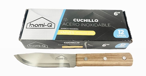 [HQ111] Cuchillo madera fino homi-q #6 CAJA X12  