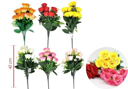 [PT22492] Flor ramo x12 grande surtida en colores 