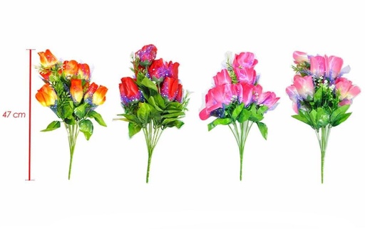 [PT18066] Flor ramo x10 grande surtida en colores  
