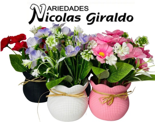 [PTF-481] Matera jarron grande flor artificial   