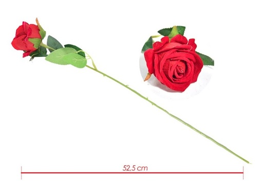 [PT23054] Flor artificial rosa roja x1 mediana 