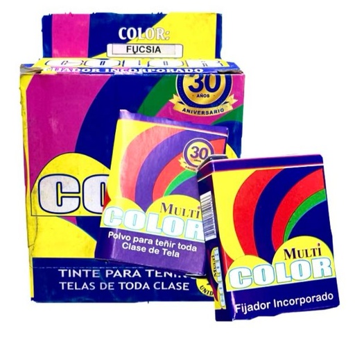 [TMUL-001] Tinte ropa multicolor fucsia caja x12 