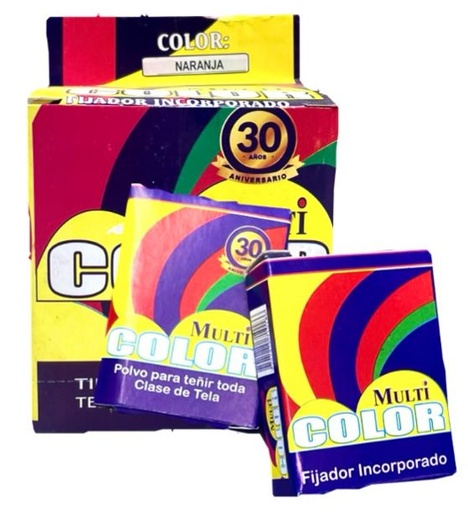 [TMUL-001] Tinte ropa multicolor naranja caja x12