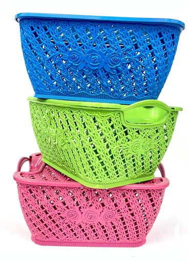 [101257] Canasta floral ovalada pequeña paquete x12