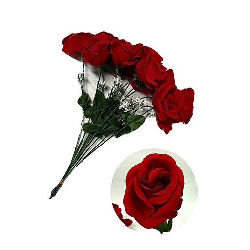 [SE2807] Flor artificial rosa gamusa roja x1 pequeña paquete x12