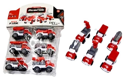 [SE1797] Carro impulso bombero mini x6 fino 
