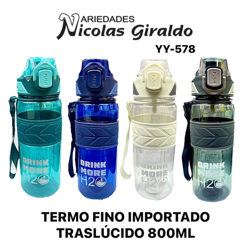 [YY-578] @Termo fino importado translucido 800ml 