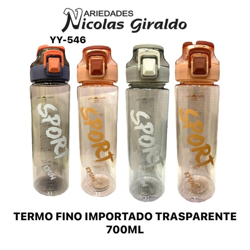 [YY-546] @Termo fino importado transparente 700ml