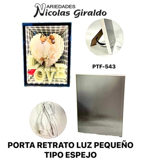 [PTF-543] Porta retrato luz pequeño tipo espejo 