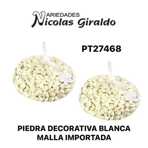 [PT27468] Piedra decorativa blanca malla importada  