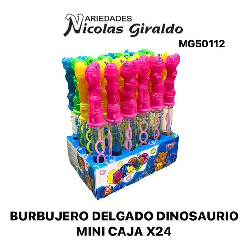 [MG50112] Burbujero delgado dinosaurio mini caja x24   