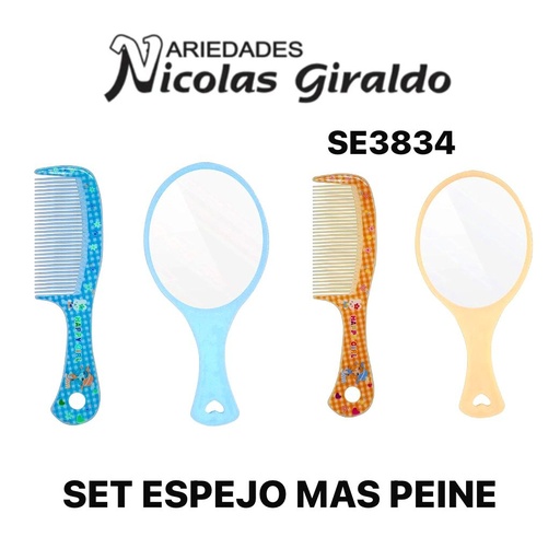 [SE3834] Set espejo mas peine 
