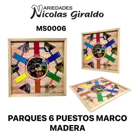 [MS0006] Parques 6 puestos marco madera