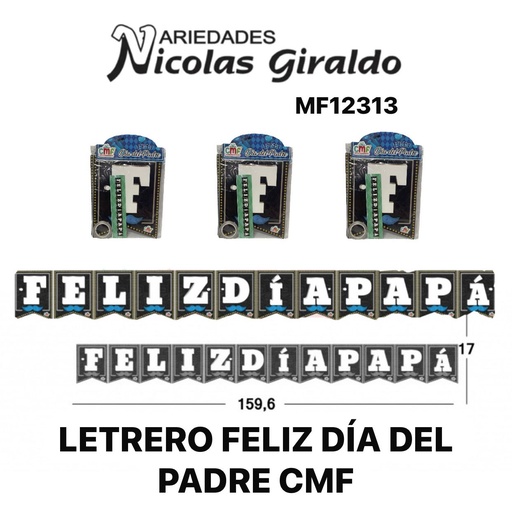 [MF12313] Letrero feliz dia del padre cmf