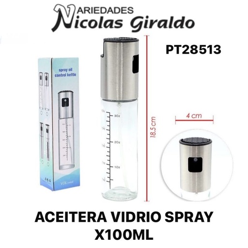 [PT28513] Aceitera vidrio spray x100ml 