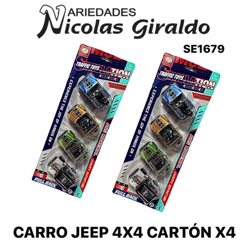[SE1679] Carro jeep 4x4 carton x4