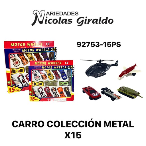 [92753-15PS] Carro coleccion metal x15 