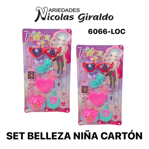 [6066-LOC] Set belleza niña carton 