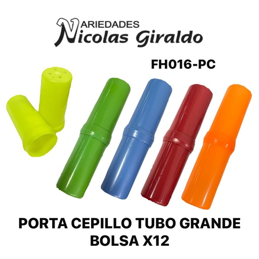 [FH016-PC] Porta cepillo tubo grande bolsa x12