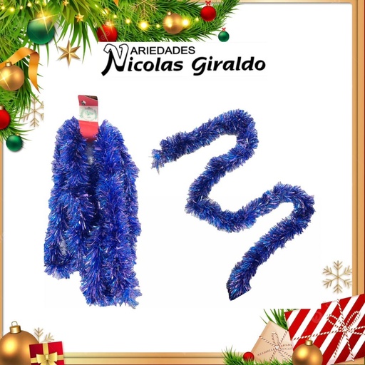 [N1006] GUIRNALDA NACIONAL METALIZADA LILA AZUL X4MTS 