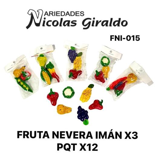 [FNI-015] Fruta nevera Iman x3 PQT x12