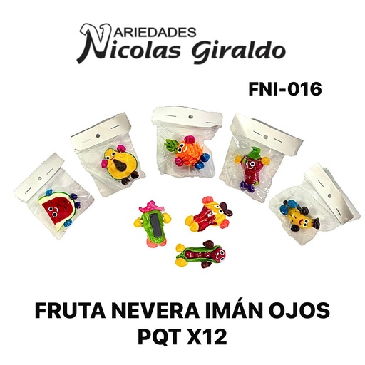 [FNI-016] Fruta nevera iman ojos pqt x12 