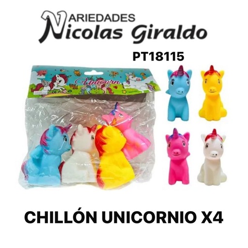 [PT18115] Chillon unicornio x4