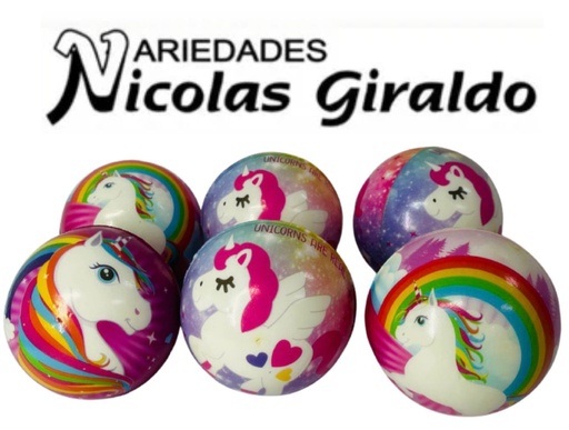 [PT26896] Pelota relajante unicornio grande paq x6 