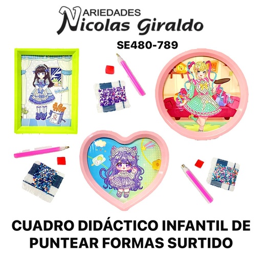 [SE480-789] Cuadro Didactico infantil de puntear formas surtido 