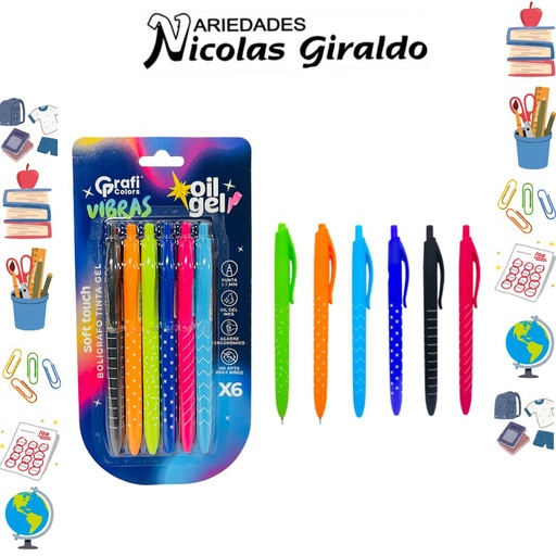 [GR345] Lapicero graficolors cilindro color tinta negra x6