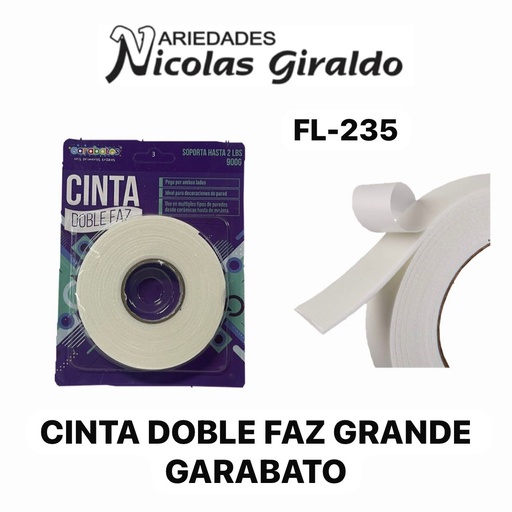 [FL-235] Cinta doble faz grande garabato 