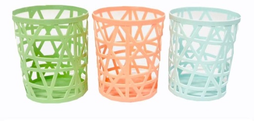 [CNG-058] Canasta decorativa plastica pastel redonda PQT X12