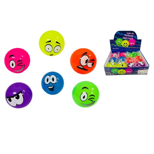 [PTF-422] Pelota luz caritas de goma cj x12 