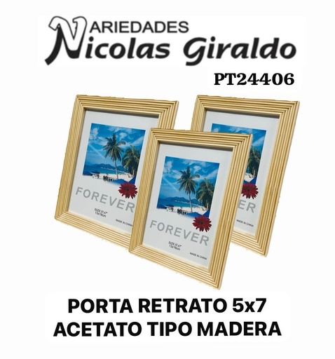 [PT24406] Porta retrato 5x7 acetato tipo madera