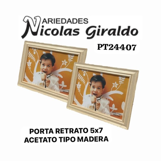 [PT24407] Porta retrato 5x7 acetato tipo madera 