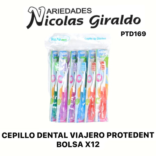 [PTD169] Cepillo dental viajero protedent bolsa x12