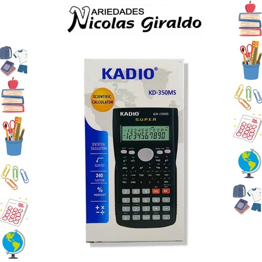 [AK2305] Calculadora kadio cientifica negra (KD-82MS)