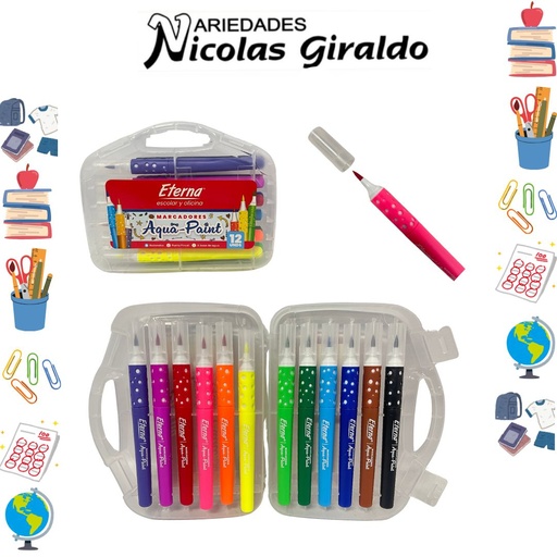 [ET1260] Marcador aqua-paint x12 eterna 