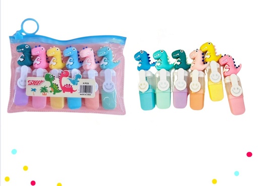 [PT27695] Resaltador mini figura dinosaurio X6 