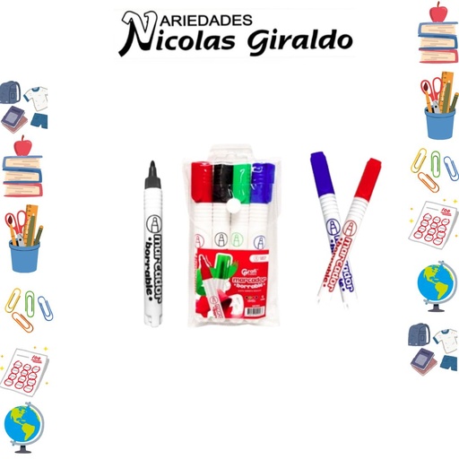 [GR360] Marcador borrable x4 graficolors 