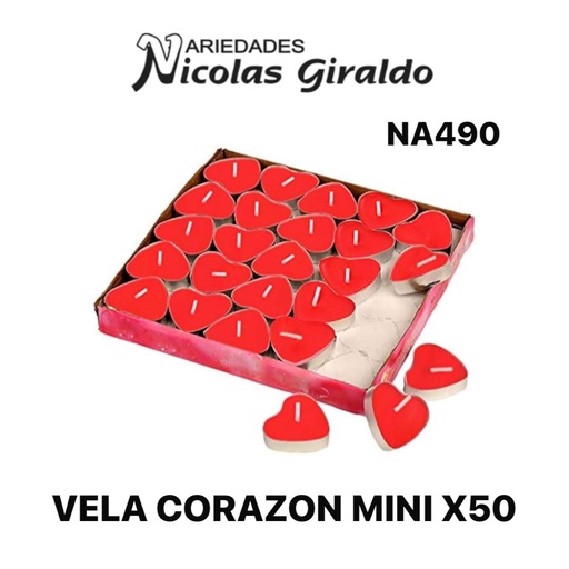 [NA490] @Vela corazon mini caja x50