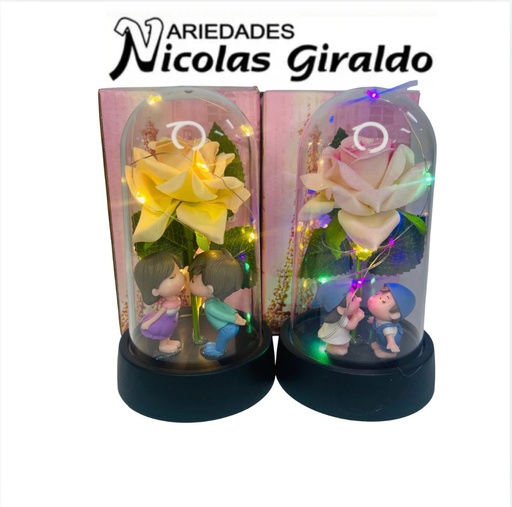 [PT27343] Urna decorativa 2 muñecos luz pequeña  