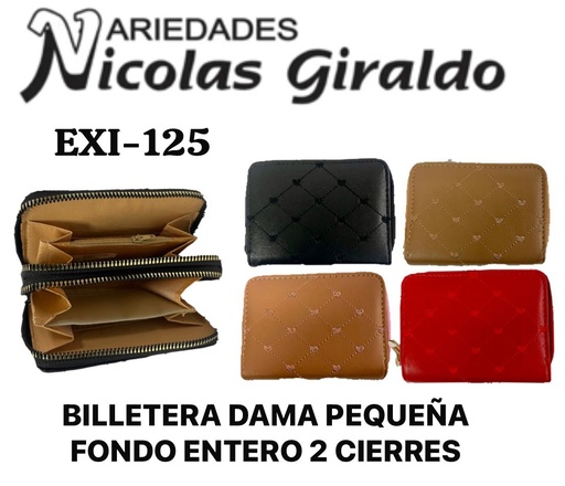[EXI-125] Billetera dama pequeña fondo entero 2 cierre