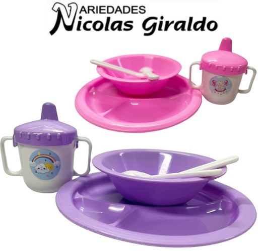 [200760] Vajilla bebe proyecciones 5 piezas 