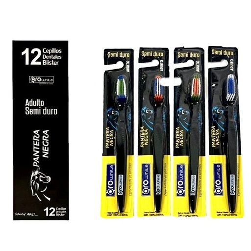 [OW0C15] Cepillo dental oro pantera negra caja x12  