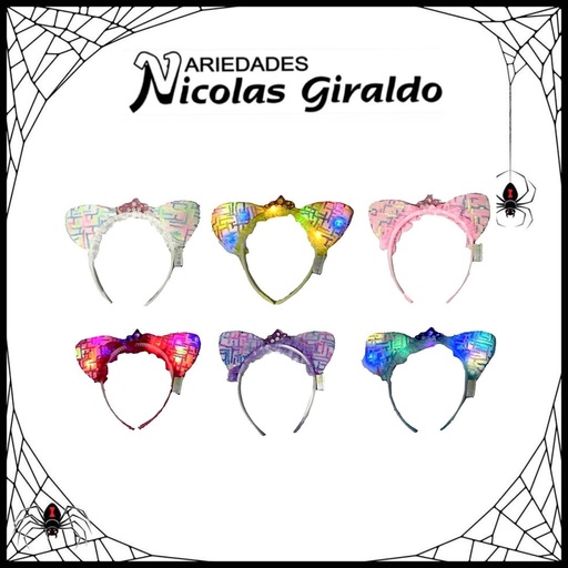 [SE6057] Diadema halloween gata luz 