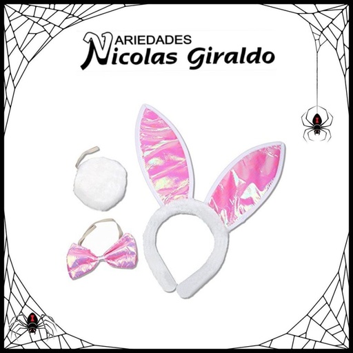 [IF4256] Set halloween coneja x3 piezas tornasol